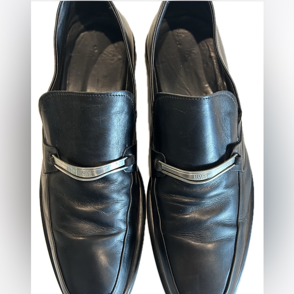 Hugo Boss- Vintage Men’s Loafers- Supple Black Leather- Made in Italy- Men’s 11